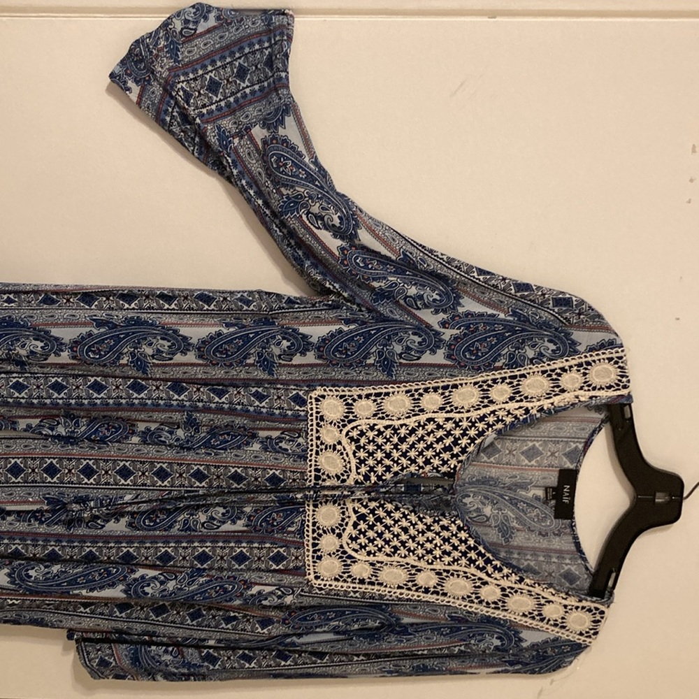 NAÏF Beautiful blue Multi-Color mini naif dress